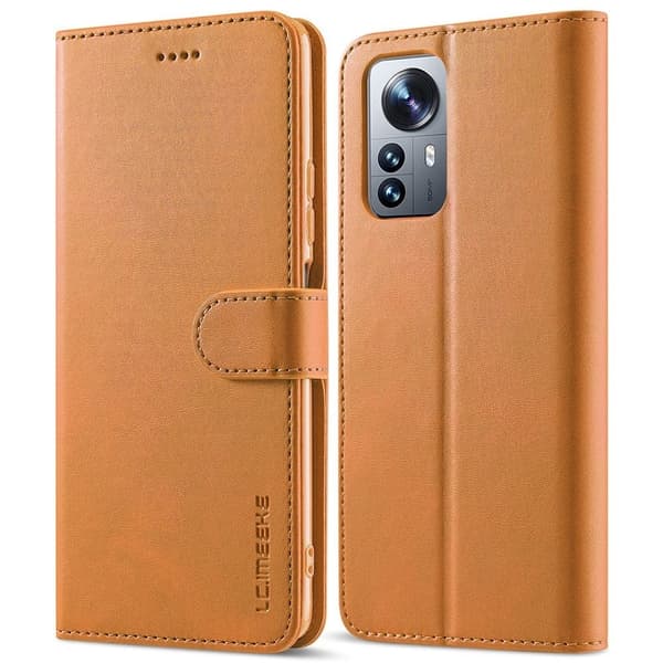 LC.IMEEKE Xiaomi 12 Pro flip etui - Lysebrun Brown
