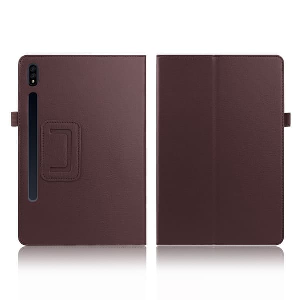 Samsung Galaxy Tab S7 Litchi Lær Etui - Kaffe Brown