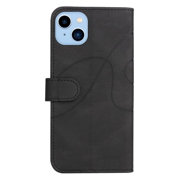 Teksturoitu nahkakotelo hihnalla iPhone 14 Plus - Musta Black
