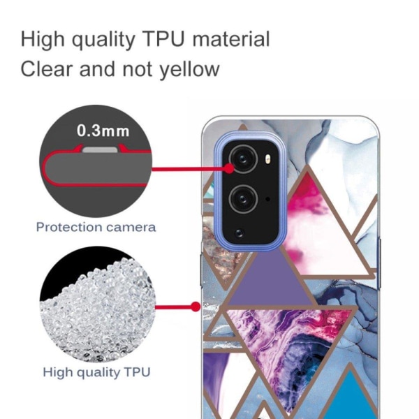 Marble design OnePlus 9 Pro cover - Trekantsmønstre I Marmor Multicolor