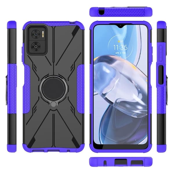 Kickstand-cover med magnetisk plade til Motorola Moto E22 / E22i - Lilla Purple
