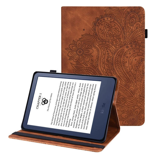 Punainen E-Reader Kotelo korttipidikkeellä Amazon Kindle Paperwhite 6 (2022) Brown