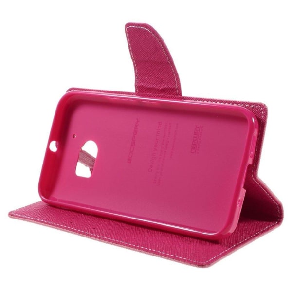 Mercury Goospery HTC 10 Värikontrasti Nahkakotelo Lompakko - Pin Pink