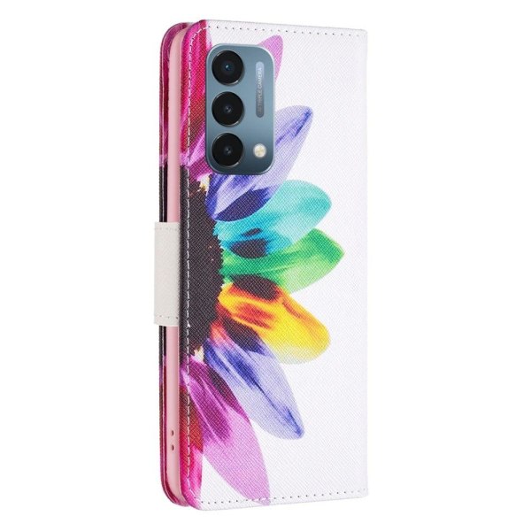 Wonderland OnePlus Nord N200 5G flip kuoret - Auringonkukka Multicolor