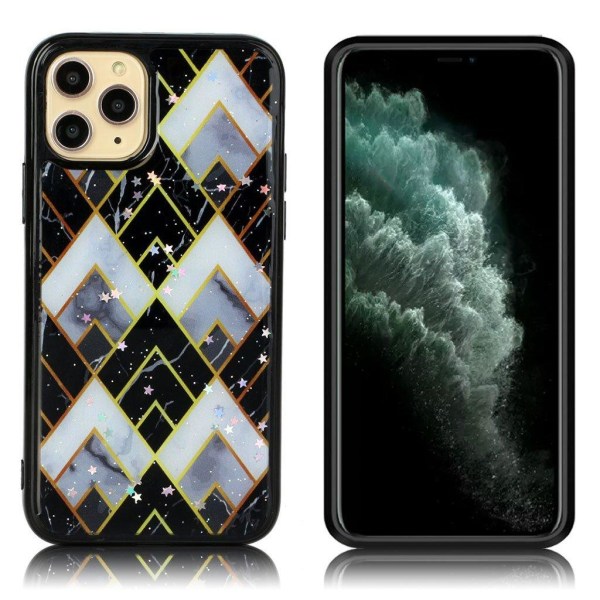 Marble design iPhone 11 Pro Max kotelot - Arvoituksellinen Sininen Ja Musta Timantti Black