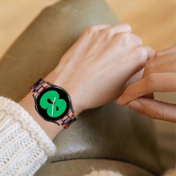20 mm glat resin urrem til Amazfit-ur - Skildpaddeskal Farve Multicolor