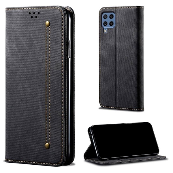 Jeans Samsung Galaxy M32 flip etui - Sort Black