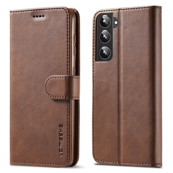 LC.Imeeke Samsung Galaxy S22 Plus Flip Etui - Mørkebrun Brown