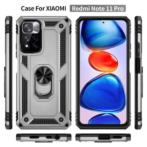 Bofink Combat Xiaomi Redmi Note 11 Pro / 11 Pro Plus Etui - Sølv Silver grey
