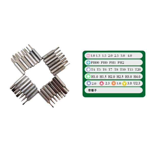 BEST Universel BST-8902 30-i-1 Multipurpose Reparation  CR-V Skruetrækker Tweezer Set Tools Multicolor