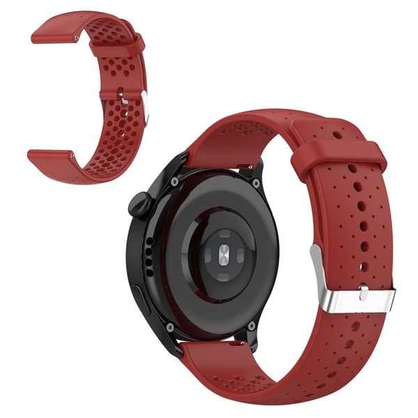 22mm Universal silikoni säädettävä kellon hihna - Punainen Red