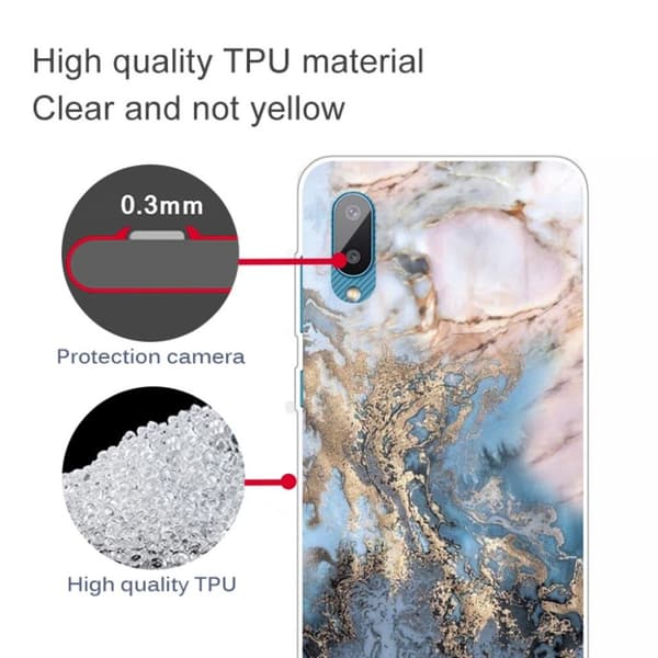 Marble Samsung Galaxy M02 / A02 Etui - Blålig guldmarmor Multicolor