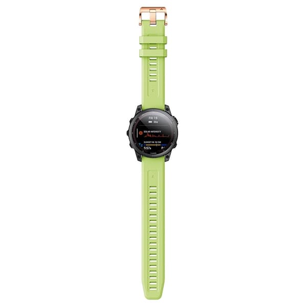 Silikoninen kellohihna Garmin Fenix 7S - Vihreä Green
