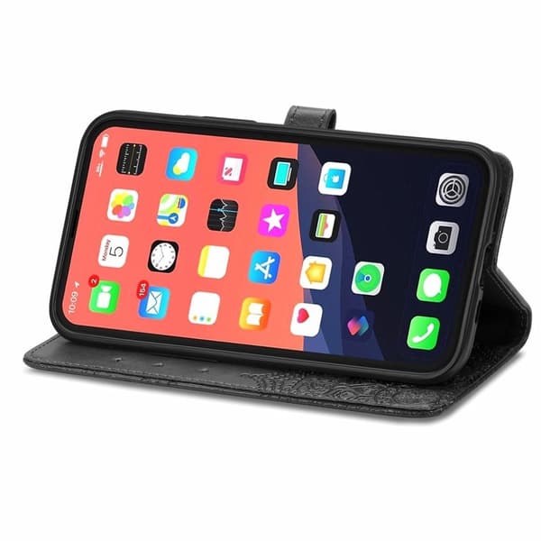 Mandala iPhone 13 etui i lær - Svart Black