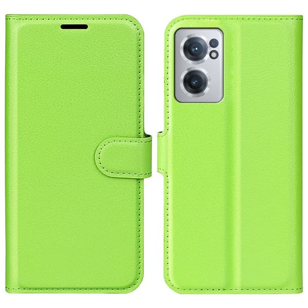 Klassisk OnePlus Nord CE 2 5G flip etui - Grøn Green
