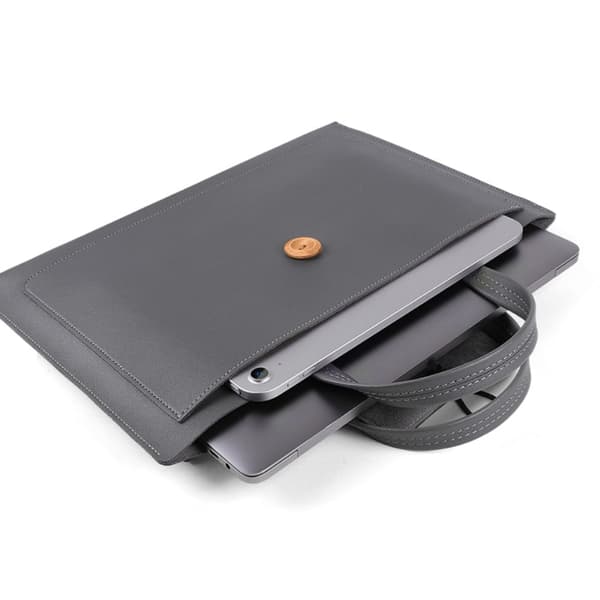 15 / 15.4 / 16 " Bæretaske til bærbar computer Håndtaske Vegansk læder Overfladebeskyttelse Sleeve 3-lags Notebook Computer Pouch - Sort Black