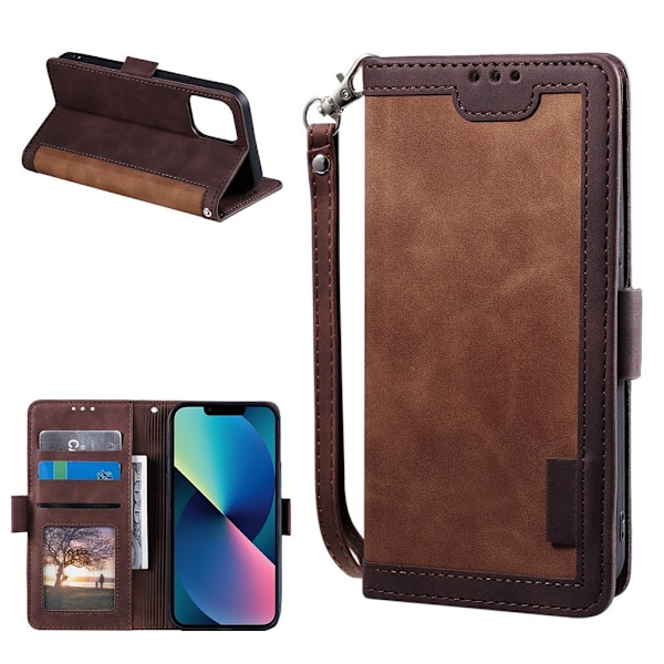 Surburbian iPhone 13 læder flip etui - Brun Brown