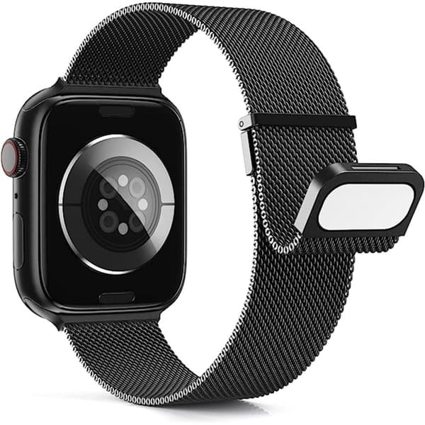 Apple Watch Series 41mm - 40mm - 38mm Universal urrem i rustfrit stål - Sort Black