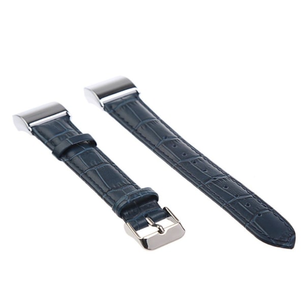 Fitbit Charge 2 leather watch band with crocodile texture - Blue Blue