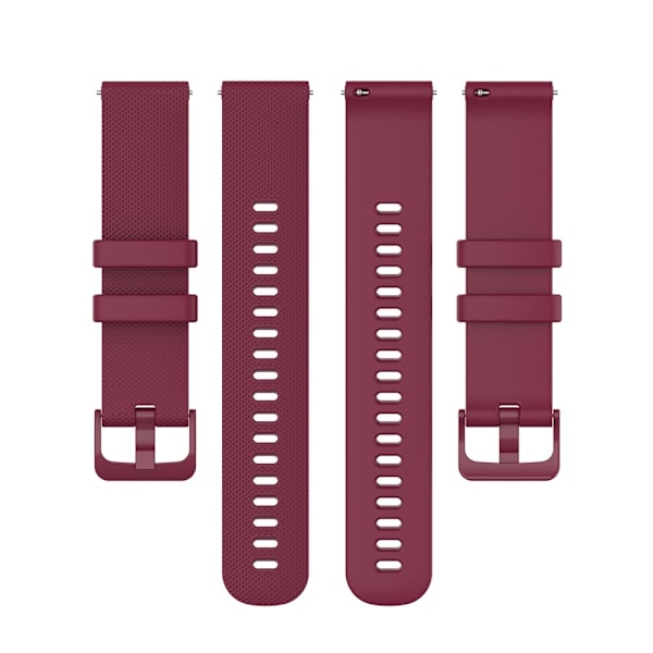 20mm ruudukkokuvioinen silikoninen kellohihna Garmin Watch -kelloon - Viininpunainen Red