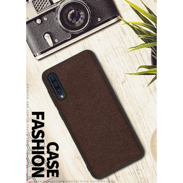 Samsung Galaxy A50 stof tekstur etui - Kaffe Brown