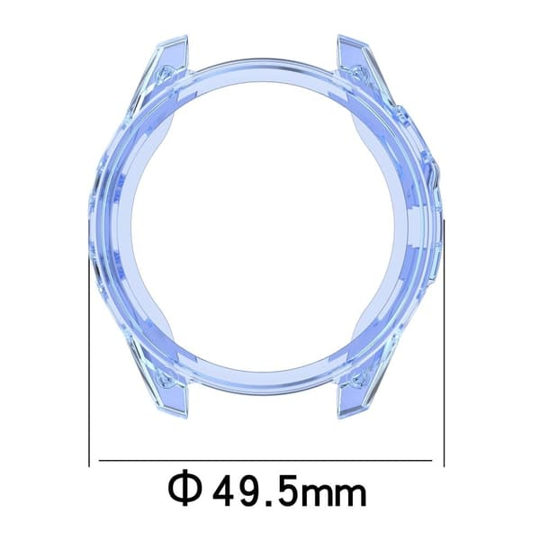 Garmin Fenix 8 47 mm flexibelt fodral droppsäkert halvskydd klockfodral - Transparent Blå Blå