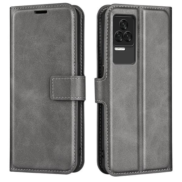 Xiaomi Redmi K50 / Xiaomi Redmi K50 Pro nahkainen lompakokkotelo - Harmaa Silver grey