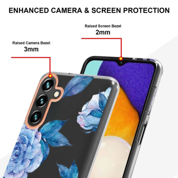 Super Slim og Holdbart Blødtcover til Samsung Galaxy A34 5G - Hc003 Blå Pæon Blue