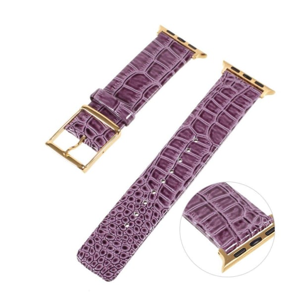 Apple Watch 40mm croc-like genuine leather watch strap - Purple Lila