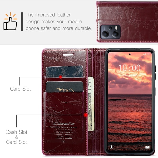 CaseMe Xiaomi Redmi Note 12 Pro Smooth Etui - Vinrød Red