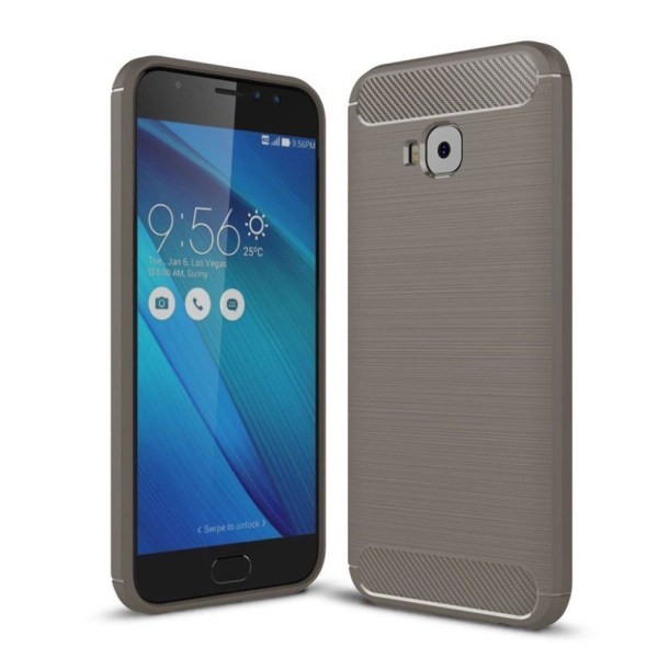 ASUS ZenFone 4 Selfie Pro (ZD552KL) Cover med kulfiber tekstur - Silver grey