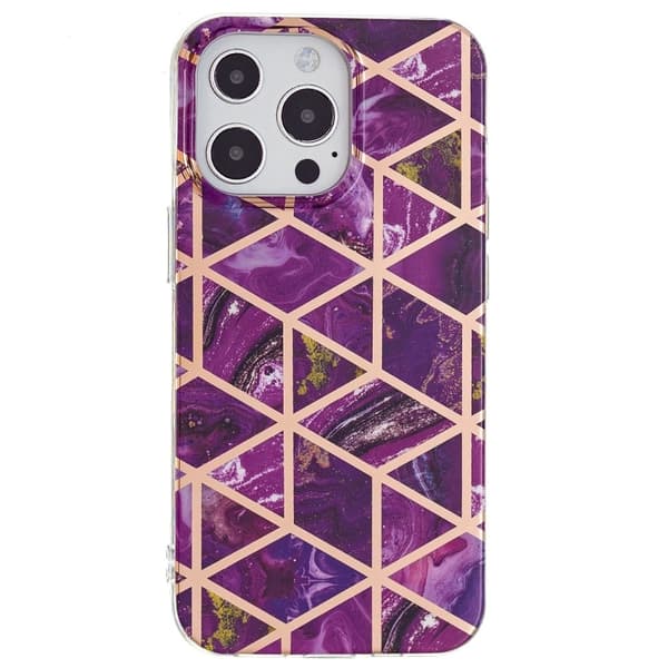 Marble iPhone 14 Pro Max Suojakotelo - Violetti Purple