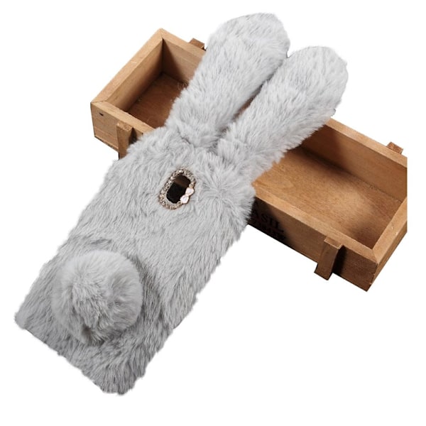 Fluffy Rabbit Samsung Galaxy J5 (2017) skal - Silver/Grå Silvergrå
