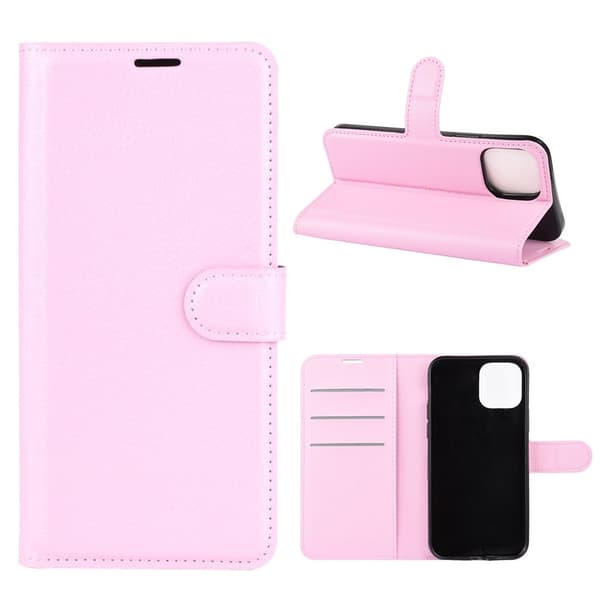Classic iPhone 12 Pro / iPhone 12 flip etui - Rosa Pink
