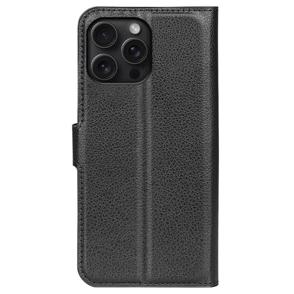 Klassisk iPhone 16 Pro Max flip etui - Sort Black