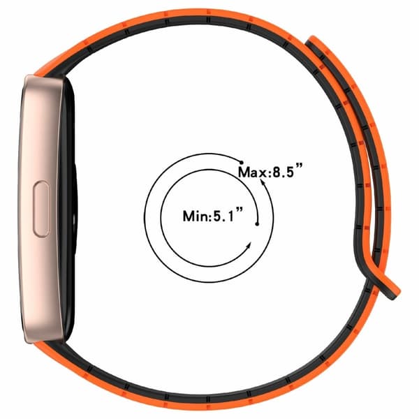 Klockarmband i silikon Huawei Band 10 / 9 / 8 Magnetic Dual Color Replacement Strap - Midnattsblå / Grå Blå