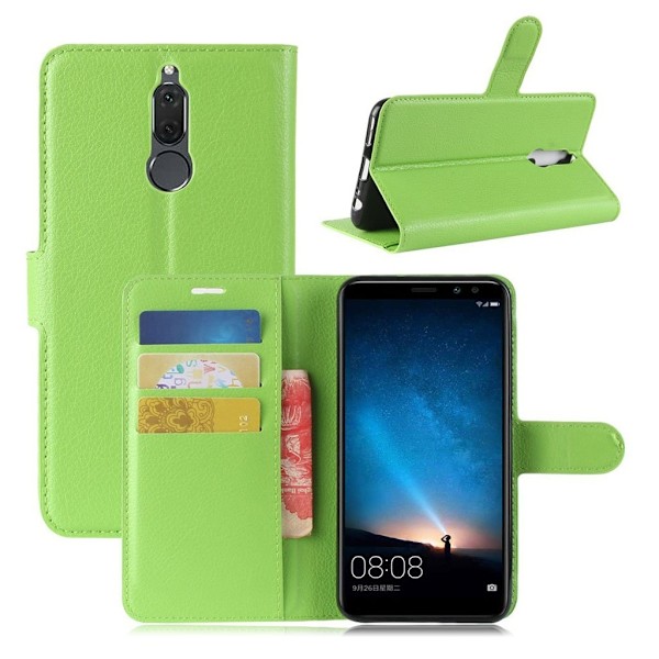 Huawei Mate 10 Lite litsipintainen nahkakotelo - Vihreä Green