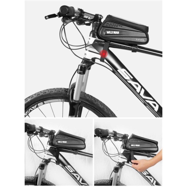 WILD MAN 6.2 inch Smartphone bicycle bike bag mount Svart