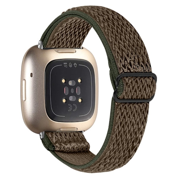 Fitbit Sense / Versa 3 elastiskt klockarmband med justerbart spänne - Brun Brun