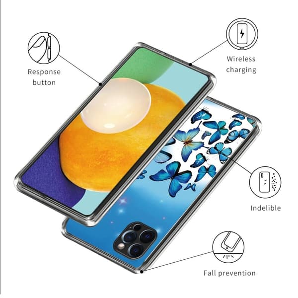 Deco iPhone 16 Pro kotelot - Sininen Perhosia Blue