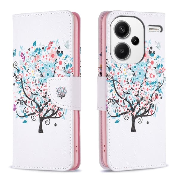 Wonderland Xiaomi Redmi Note 13 Pro Plus flip-etui - Blomstertre Pink