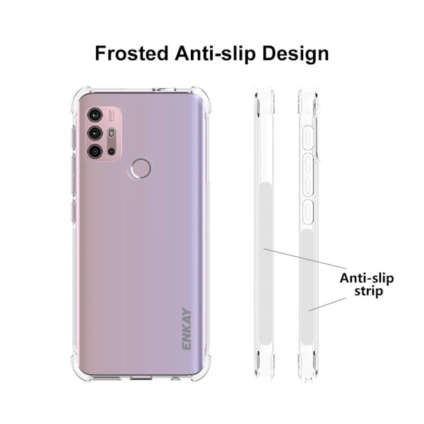 ENKAY genomskinligt droppsäkert fodral för Motorola Moto G20 / G30 / G10 Transparent