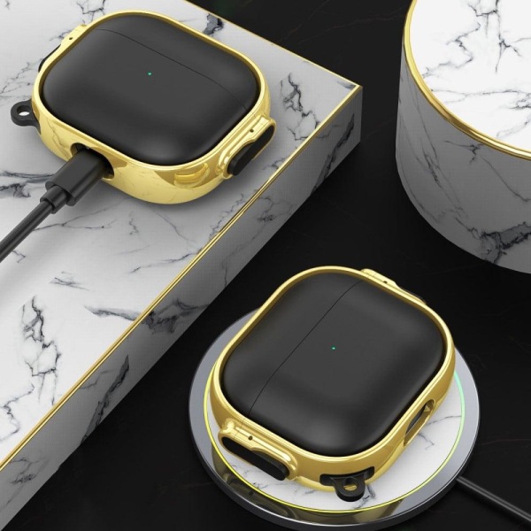 AirPods 3 electroplating case with ring buckle - Gold / Blue Blå