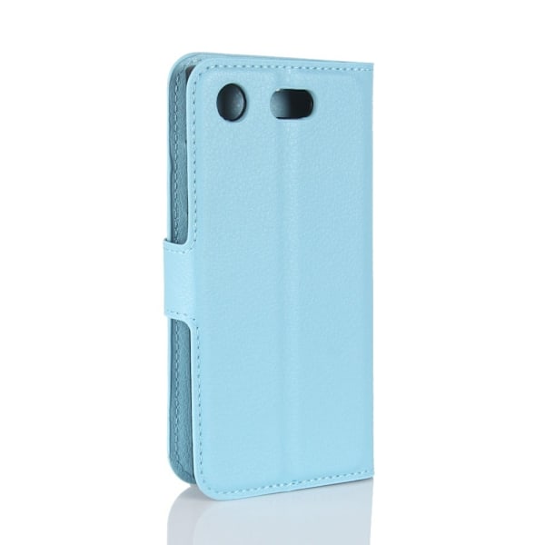 Sony Xperia XZ1 Compact litsi tekstuurinen nahkakotelo - Vaaleansininen Blue