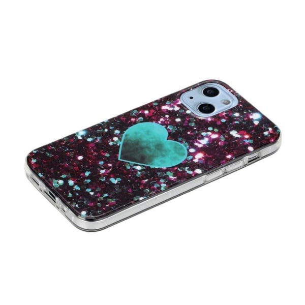 Marble design iPhone 13 Mini cover - Grønt Hjerte Multicolor