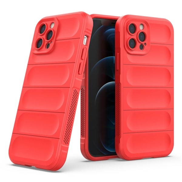 Mjukt greppformat iPhone 12 Pro skal - Röd Röd