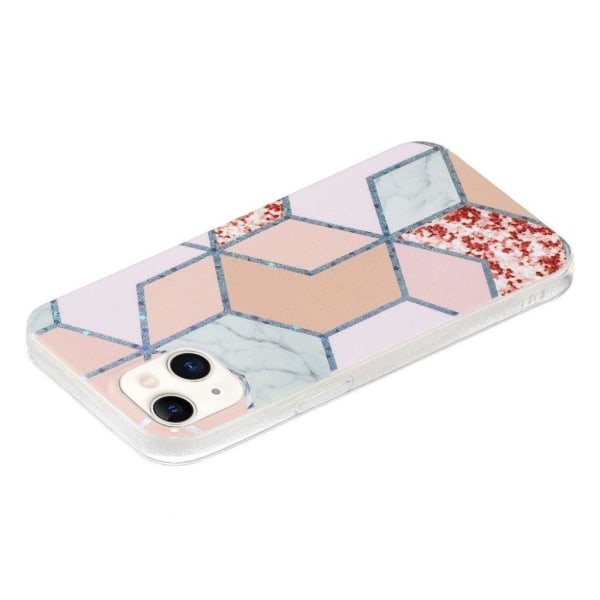 Marble design iPhone 13 Mini cover - Lyserød Rombe Multicolor