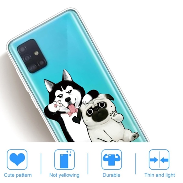 Deco Samsung Galaxy A71 skal - Hundar Vit