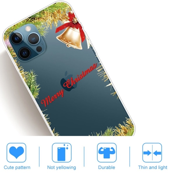 Julfodral till iPhone 14 Pro - Julklocka Grön
