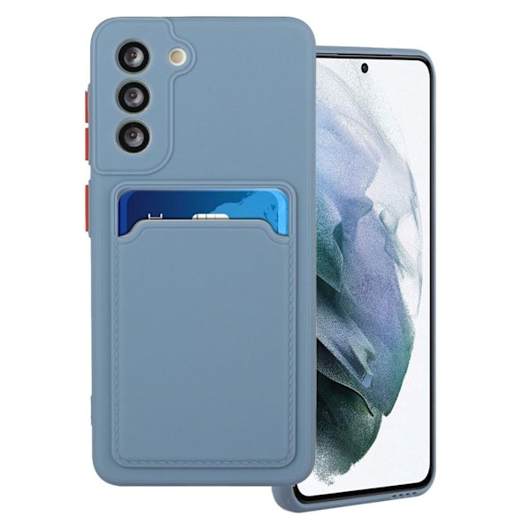 Samsung Galaxy S21 skal med korthållare - Blå Blå